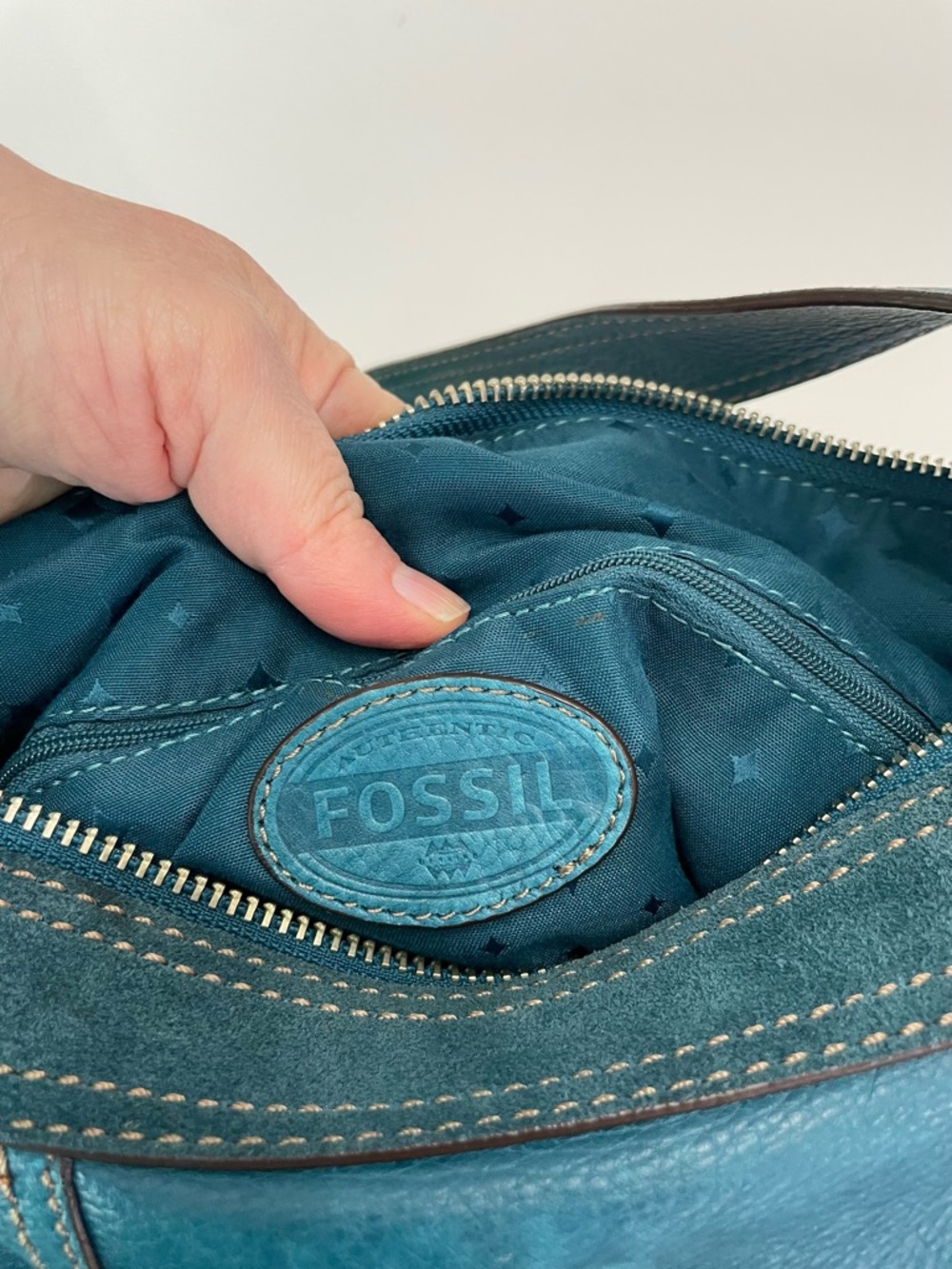 Fossil Teal Leather Maddox Hobo Shoulder Bag - Picture 3 of 12